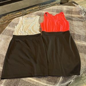 Two Forever 21 tank dresses.